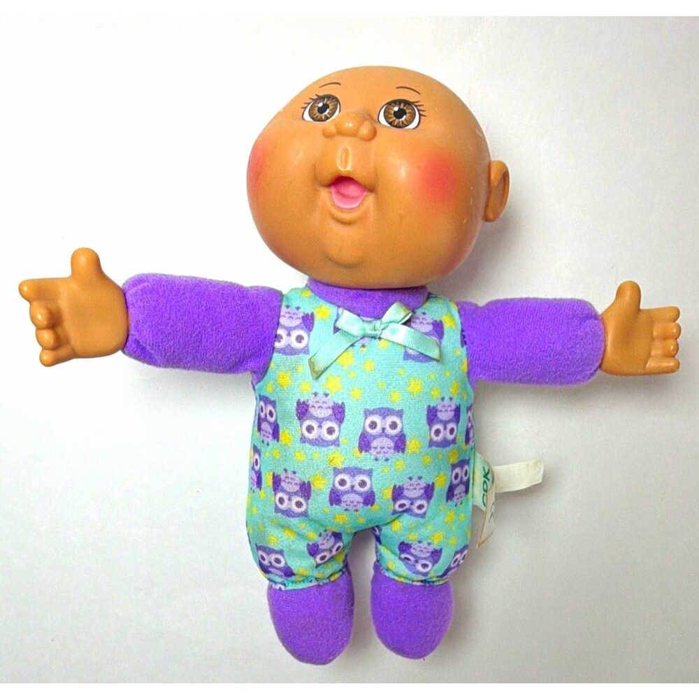 Cabbage Patch Kids 8 in Baby Doll Brown Eyes Owl Pajamas